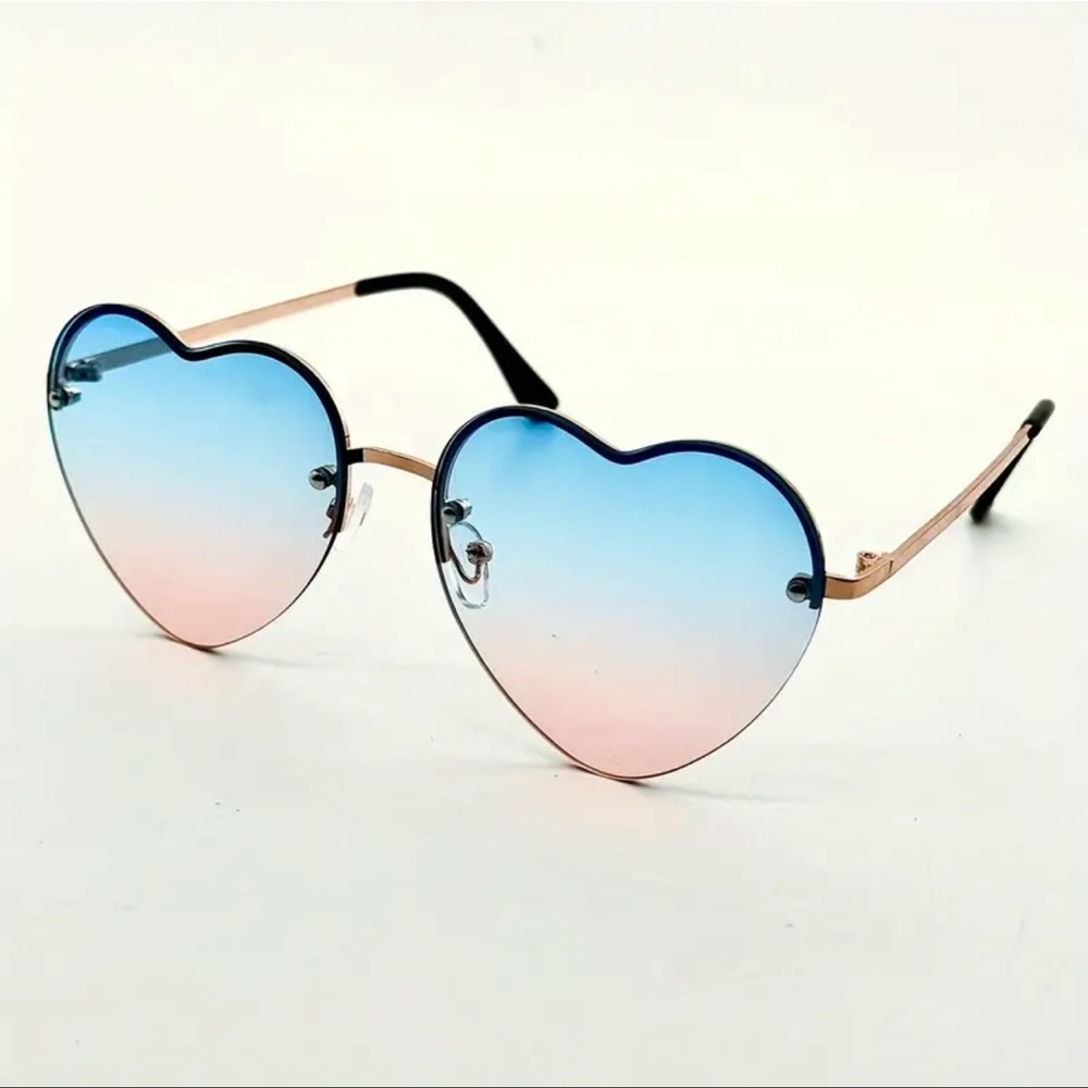 Glasses, Heartfelt Style, Pink, White & Blue, NEW, Trendy